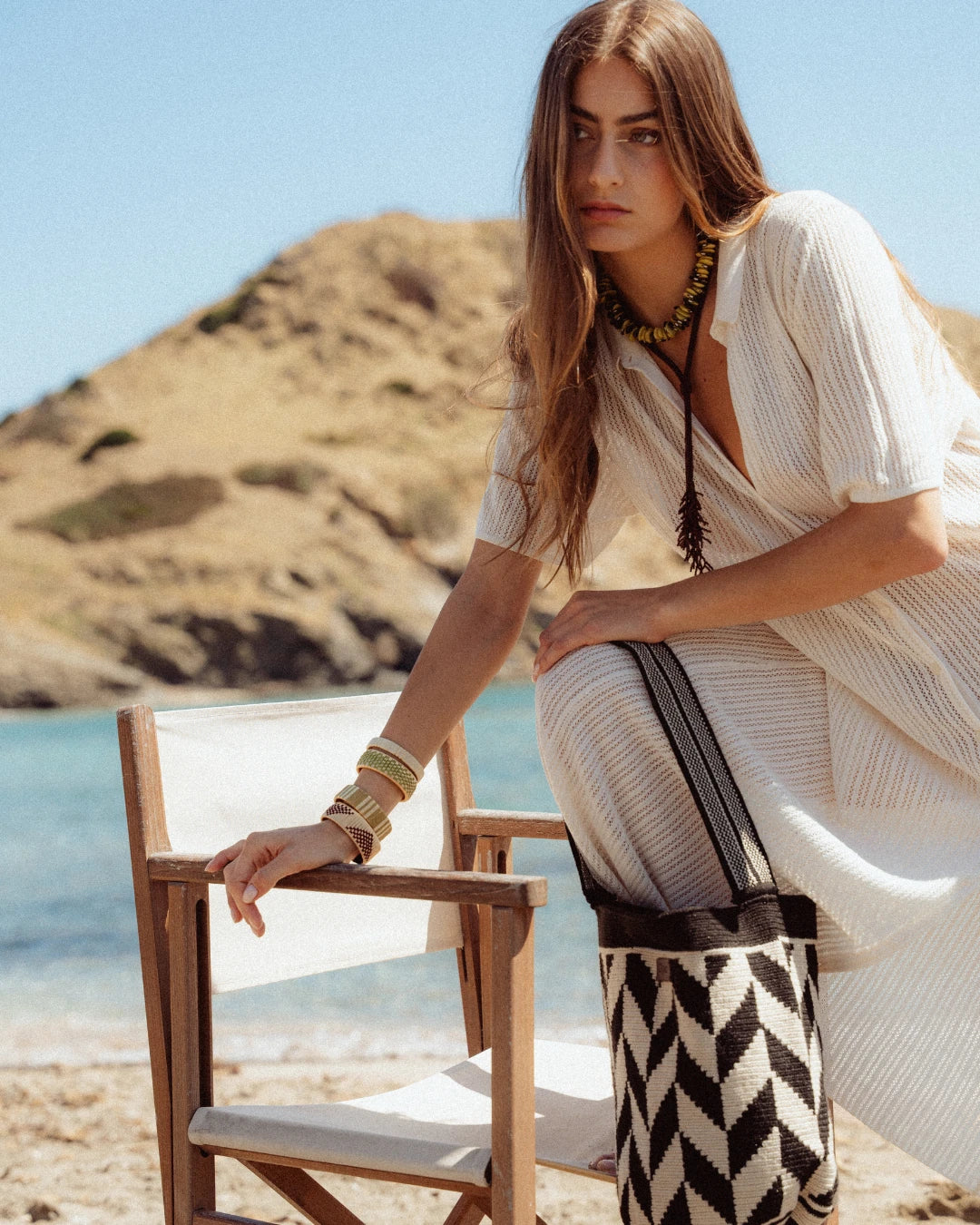 Irene 40 Wayuu Bag - Black & Beige - Cōper Shop