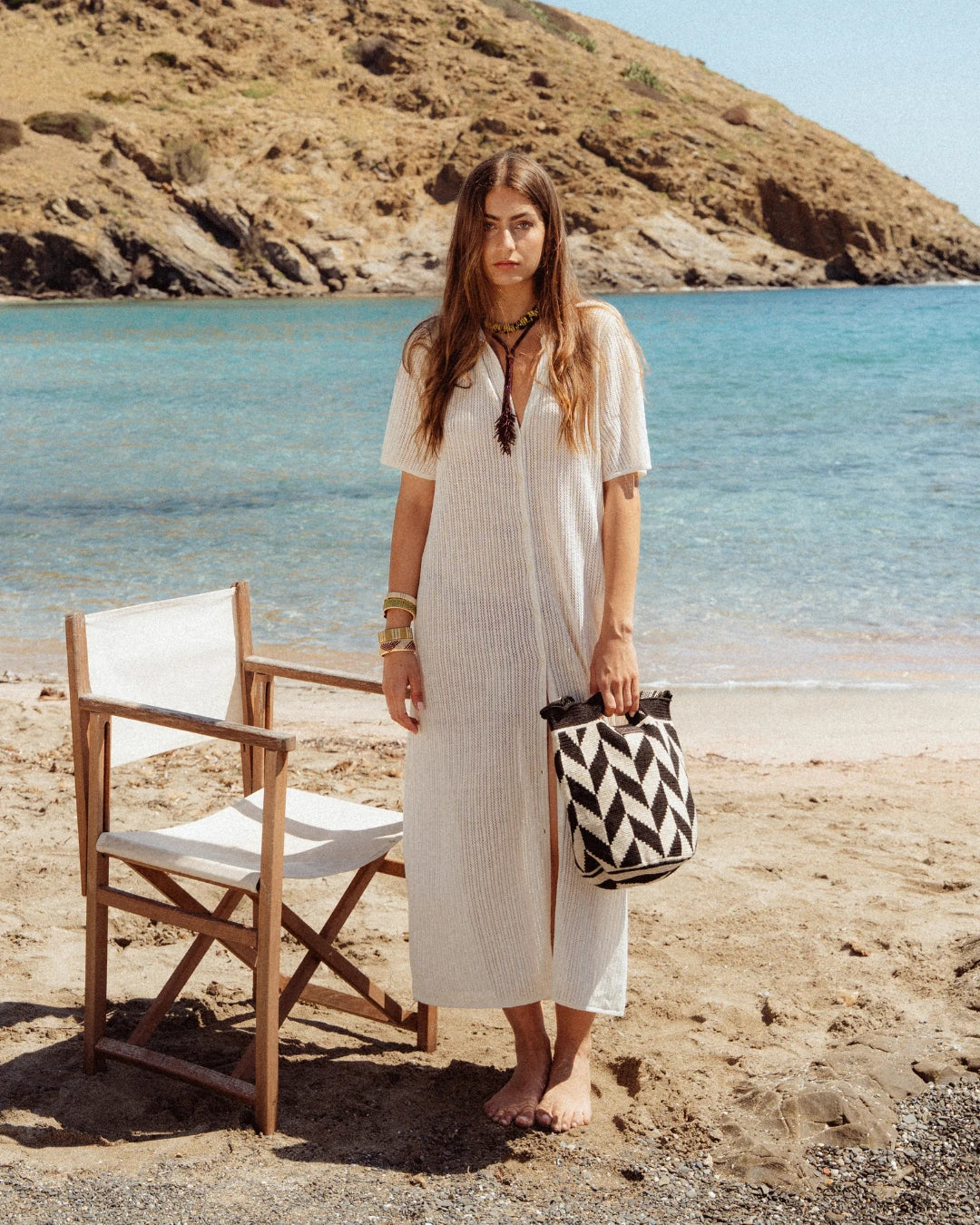 Irene 40 Wayuu Bag - Black & Beige - Cōper Shop