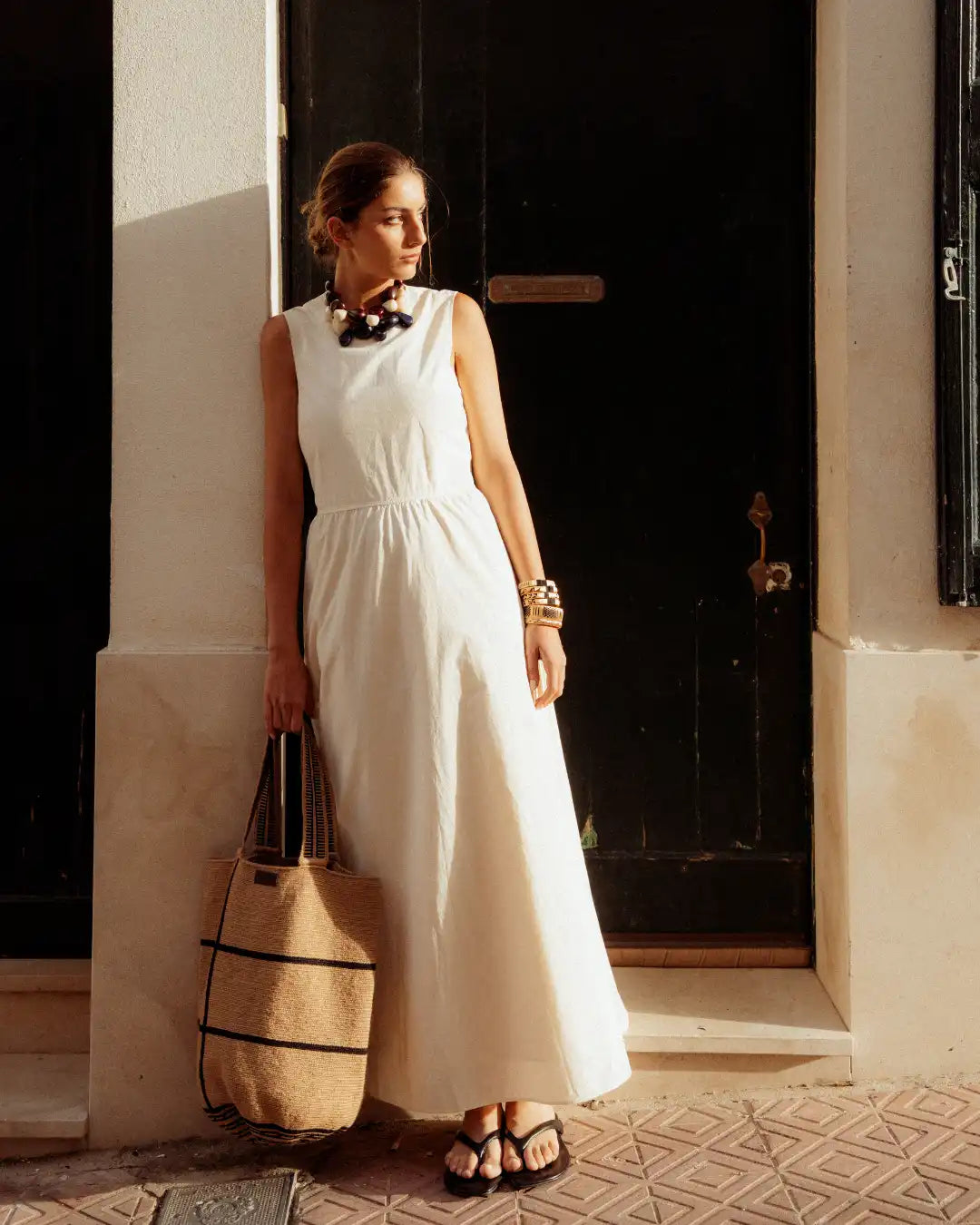 Celia Tote 47 Wayuu Bag - Sand & Black - Cōper Shop