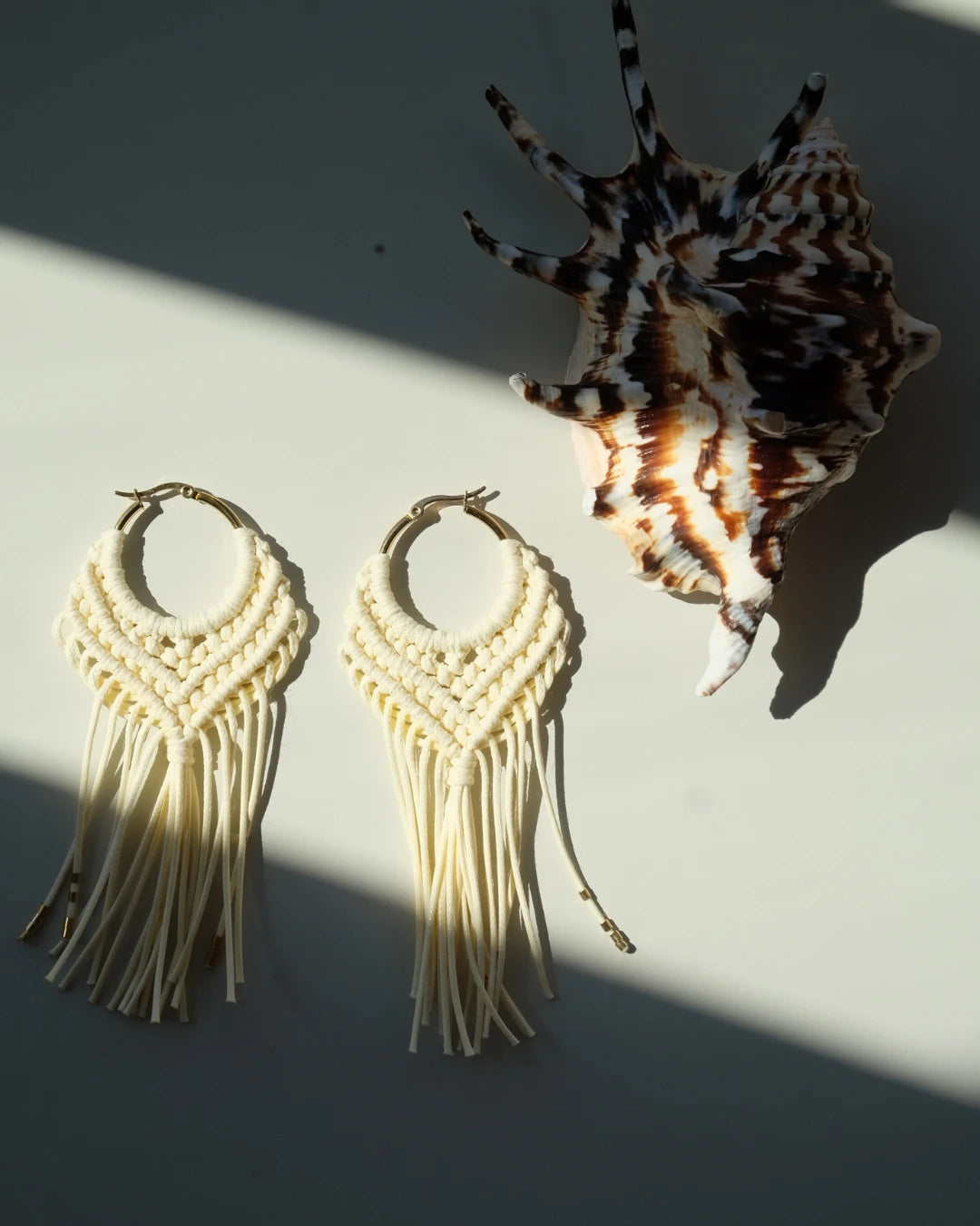 Bianca Macramé Earring Off White