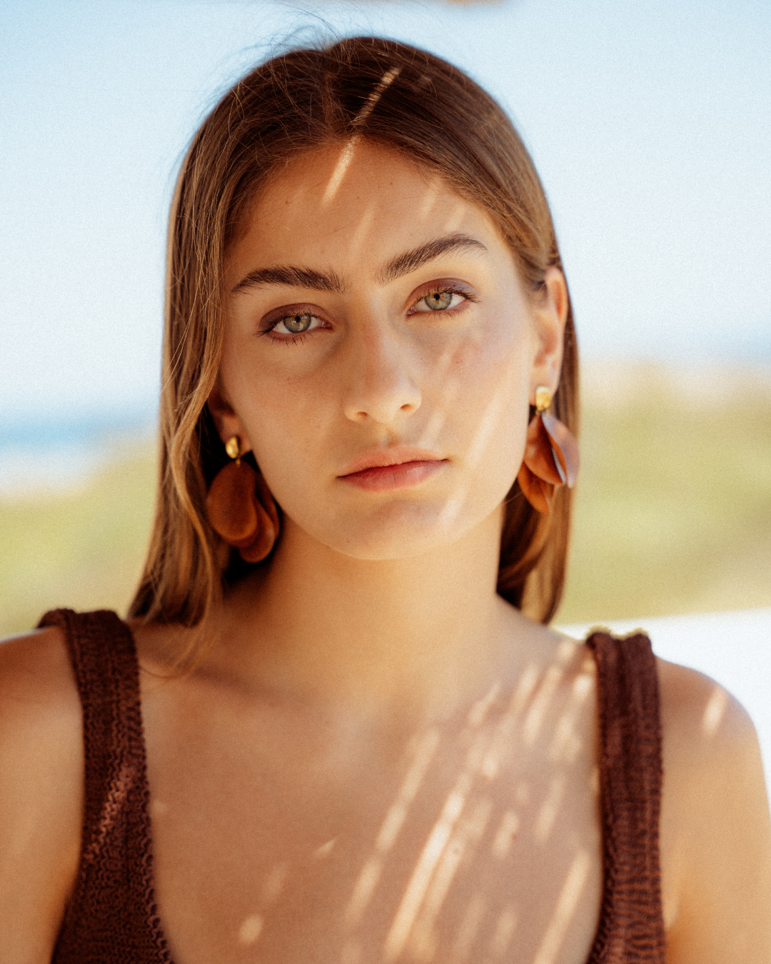 Flora Tagua Earrings – Cognac - Cōper Shop