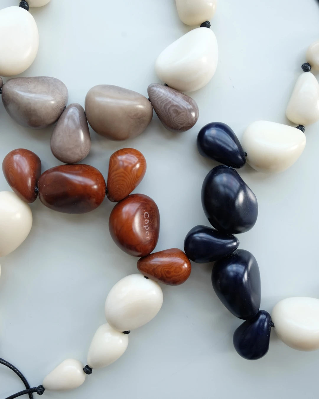 Marina Tagua Seed Necklace – Taupe - Cōper Shop