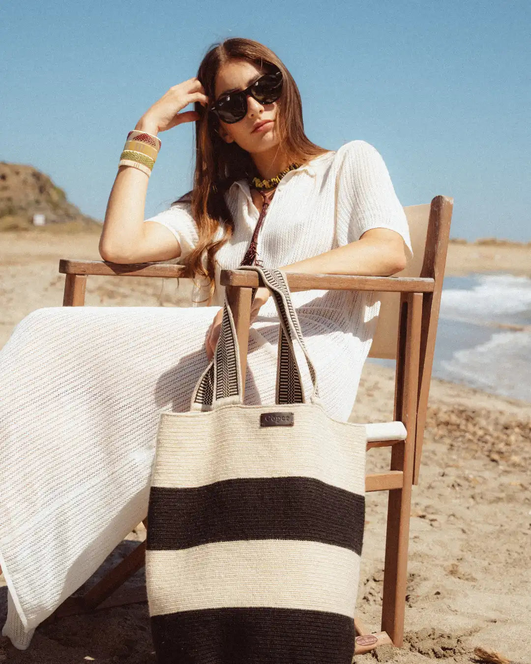 Celia Tote 51 Wayuu Bag - Black & Beige - Cōper Shop