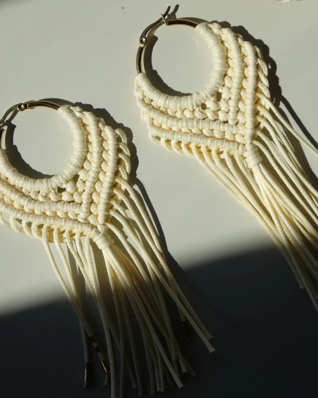 Pendientes Bianca Macramé Off White