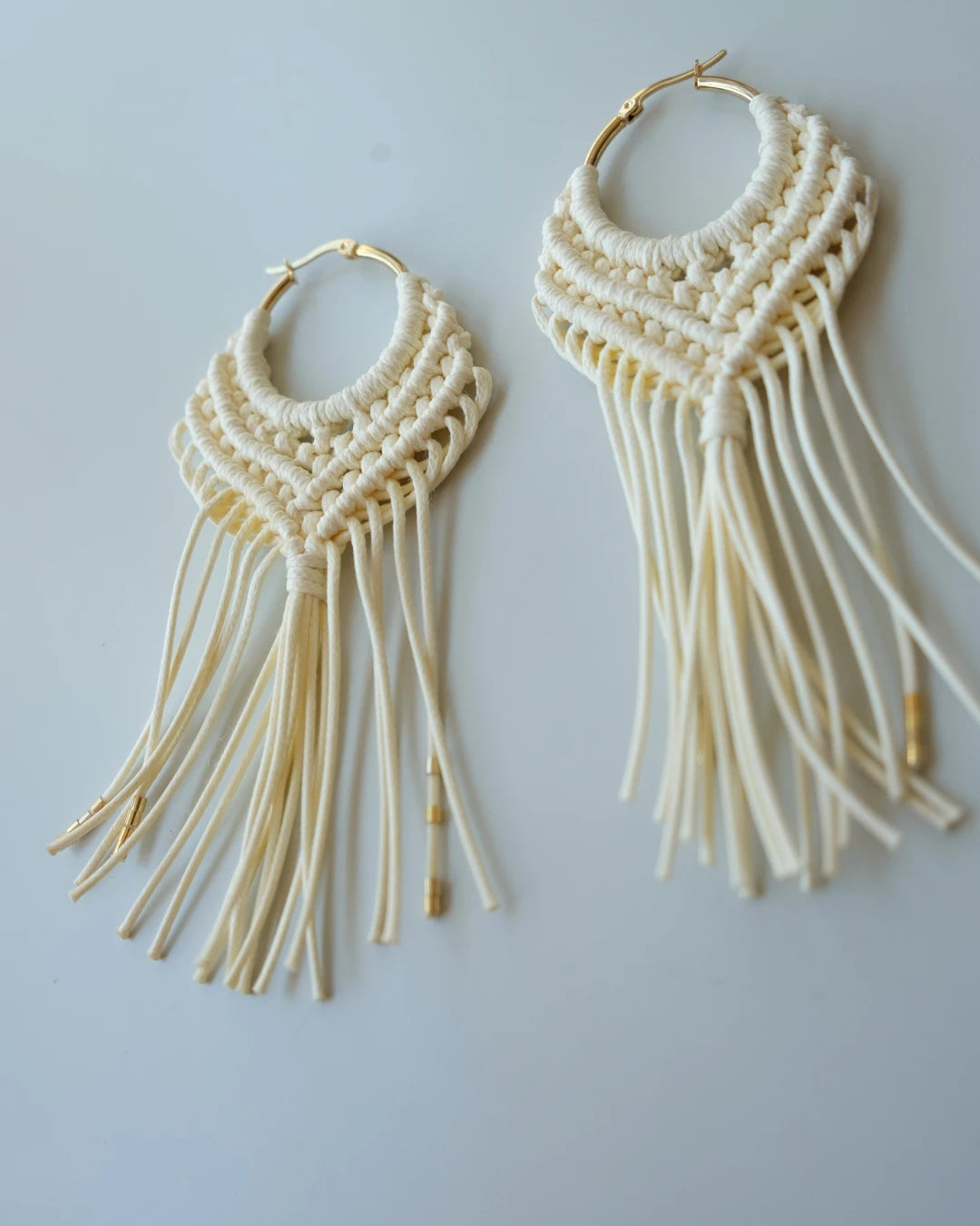 Pendientes Bianca Macramé Off White