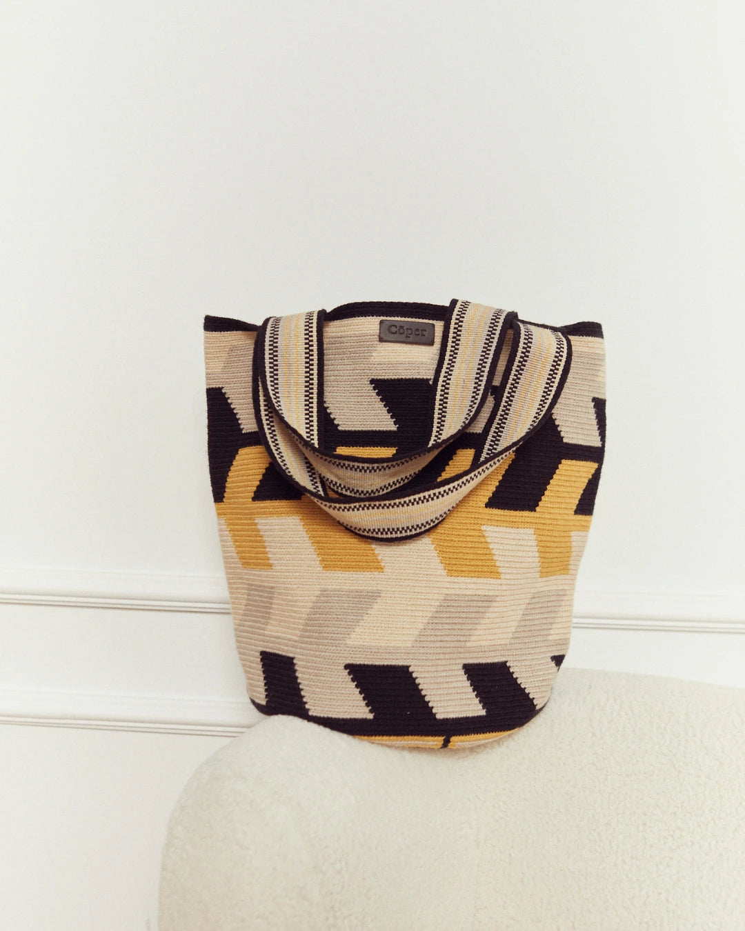 Celia Wayuu Tote Bag Nº19 - Black & Mustard - Cōper Shop