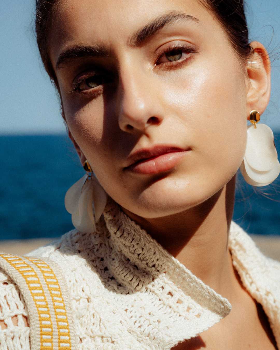 Flora Tagua Earrings – Off-White - Cōper Shop