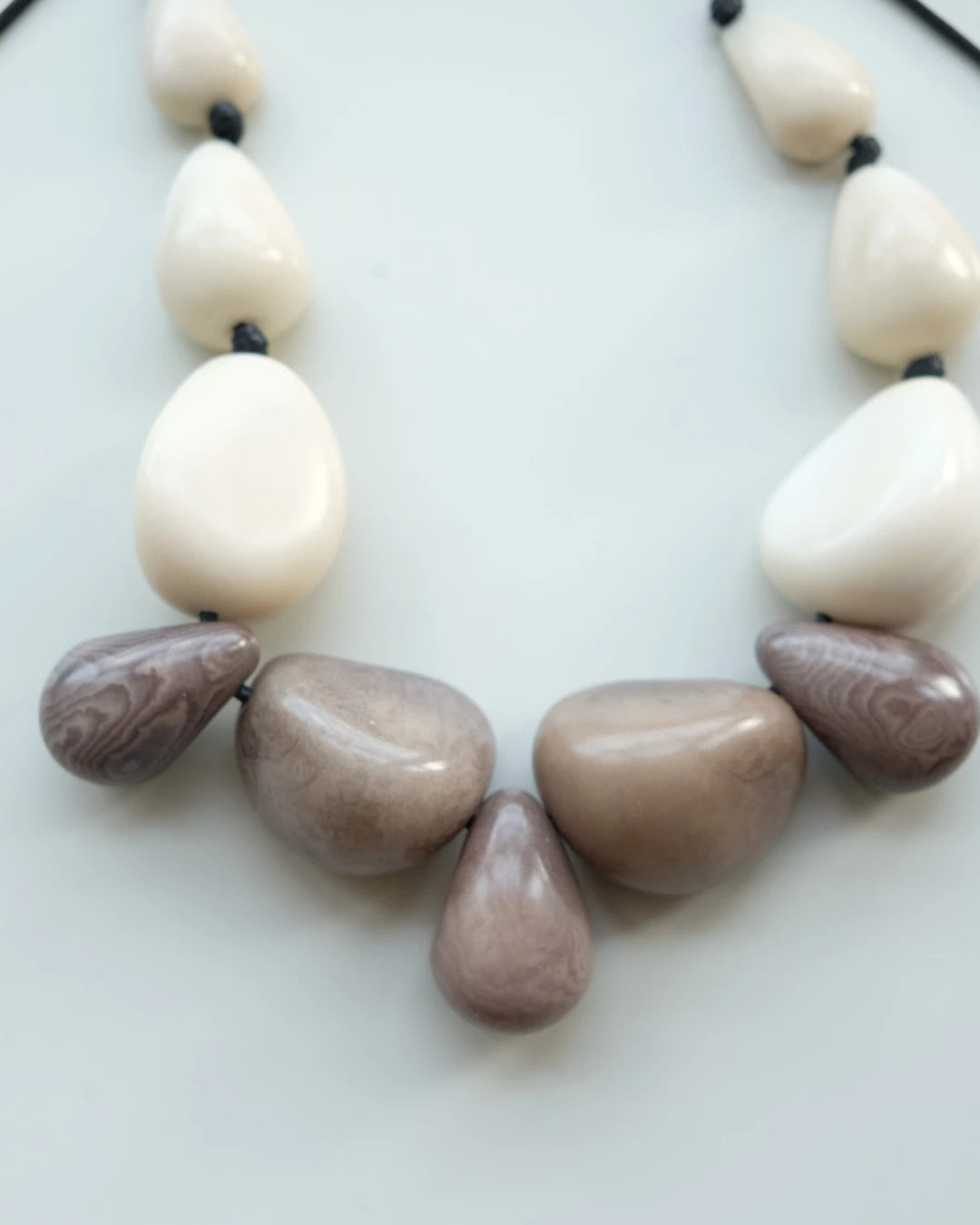 Marina Tagua Seed Necklace – Taupe - Cōper Shop