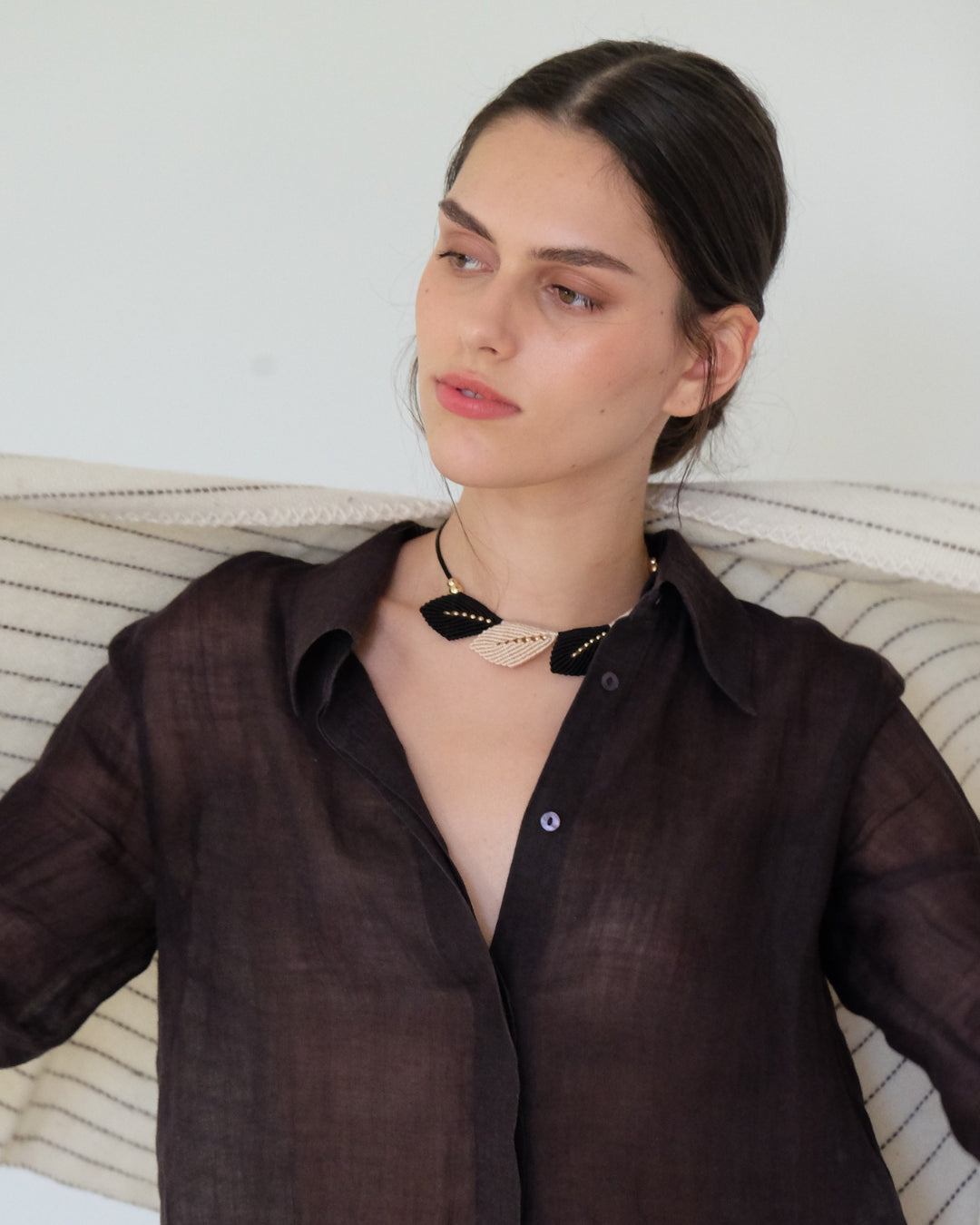 Aura Necklace | Black & Beige