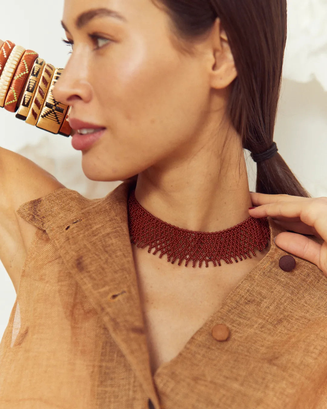 Leticia Necklace | Burgundy