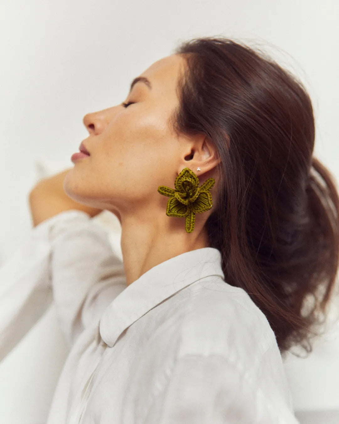 Orquidea Earring | Olive Green