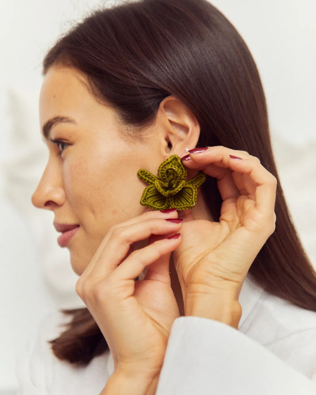 Orquidea Earring | Olive Green