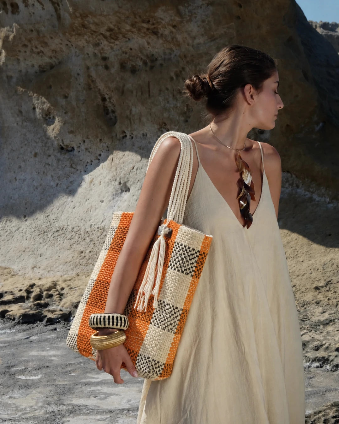 Rania Fique Tote Bag - Burnt Orange