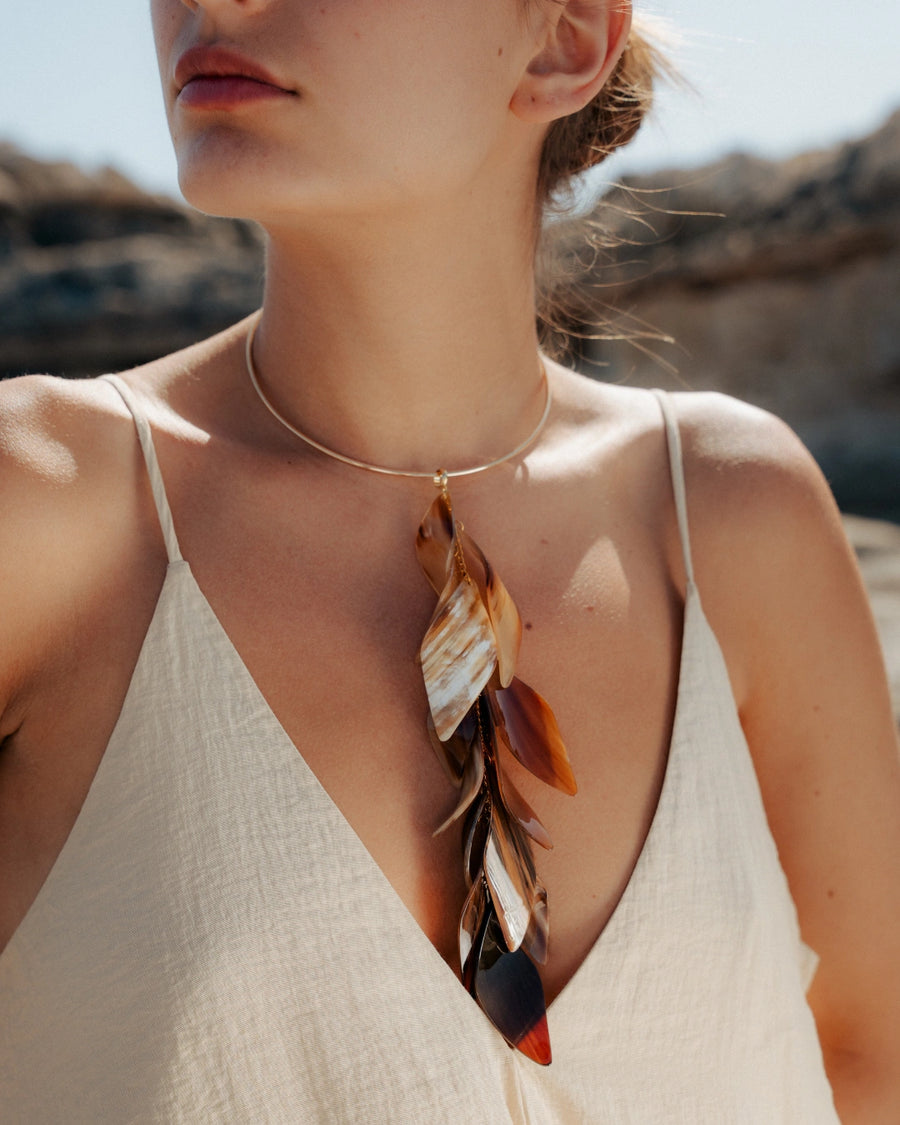 Serena Horn Necklace - Sand